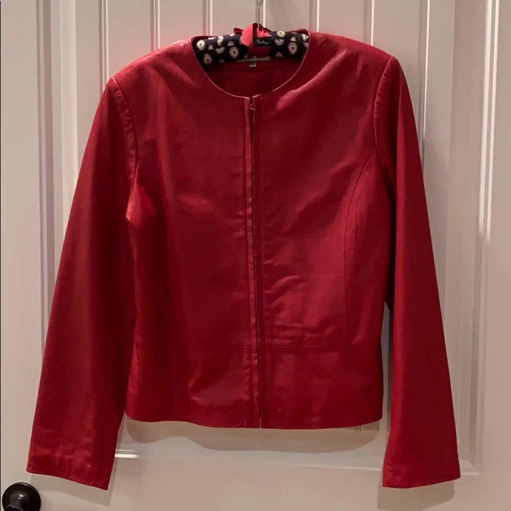 Red leather jacket